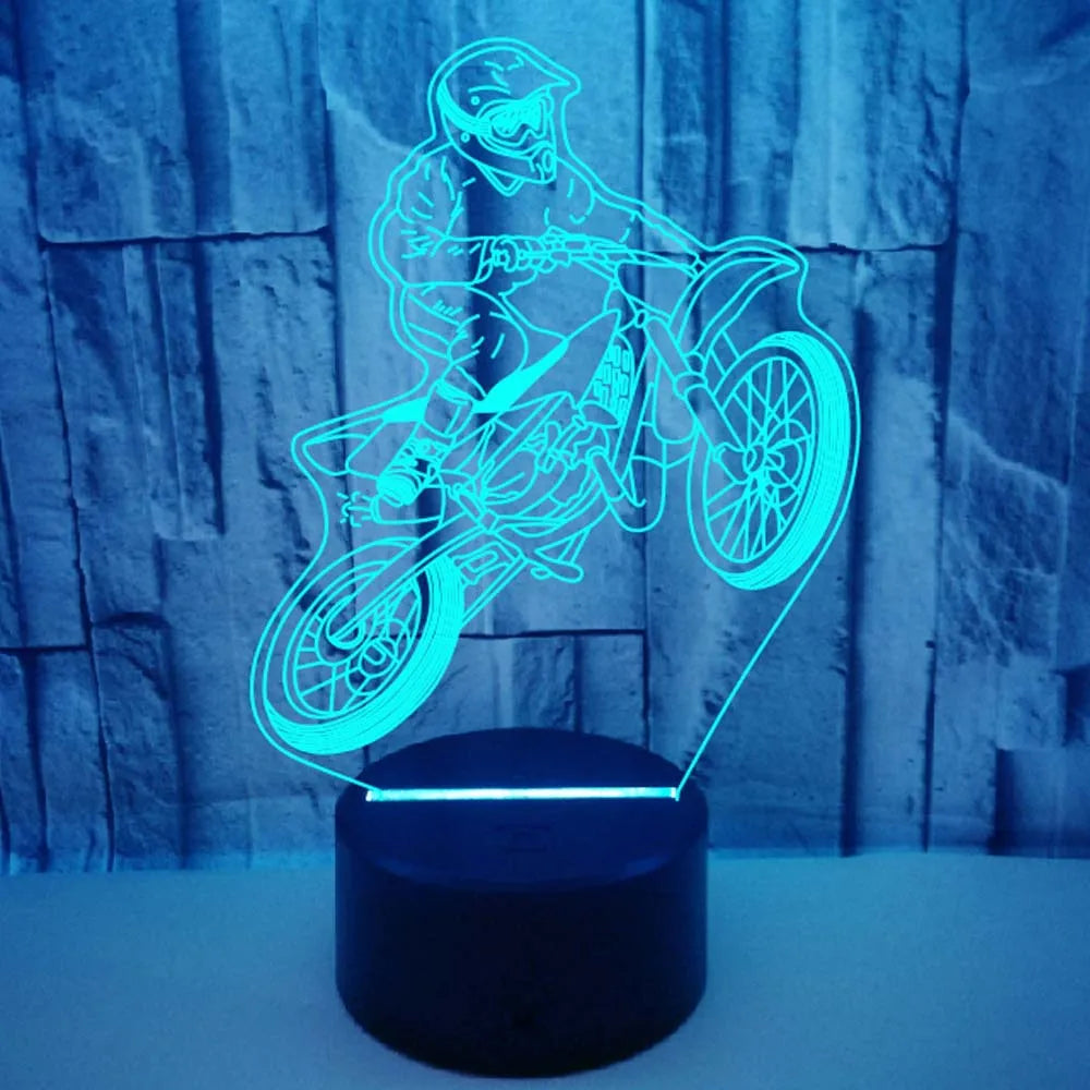 3D Motorcycle Night Light – LED Table Lamp for Kids, Boys & Girls | Perfect Room Décor & Gift for Motorbike Fans