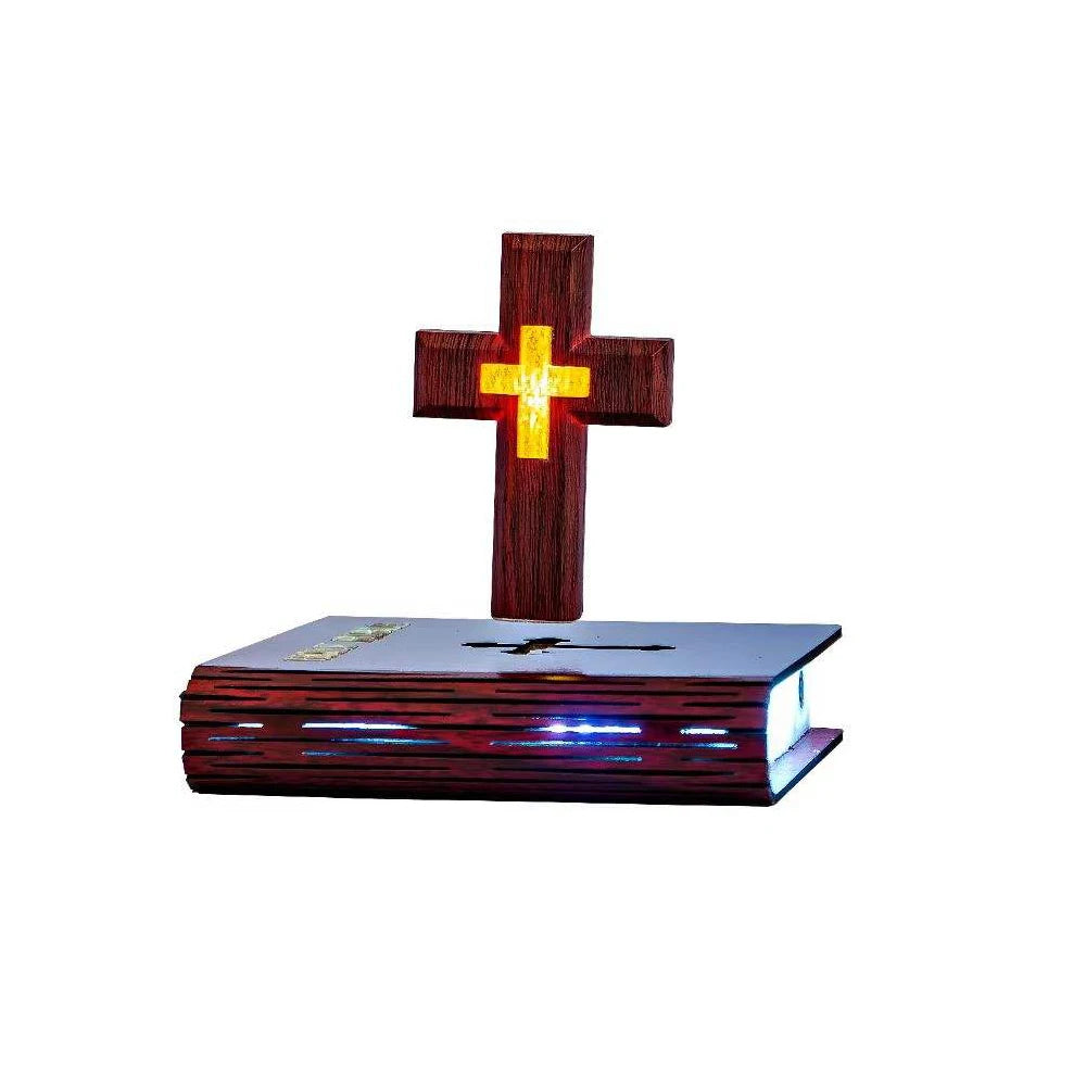 Magnetic Levitating Cross – Floating Christian Cross LED Night Light Desktop Decoration