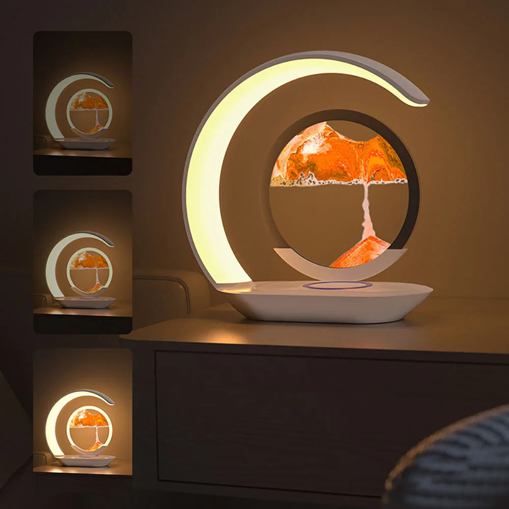 Sands of Time 3D Hourglass Lamp with USB Charging