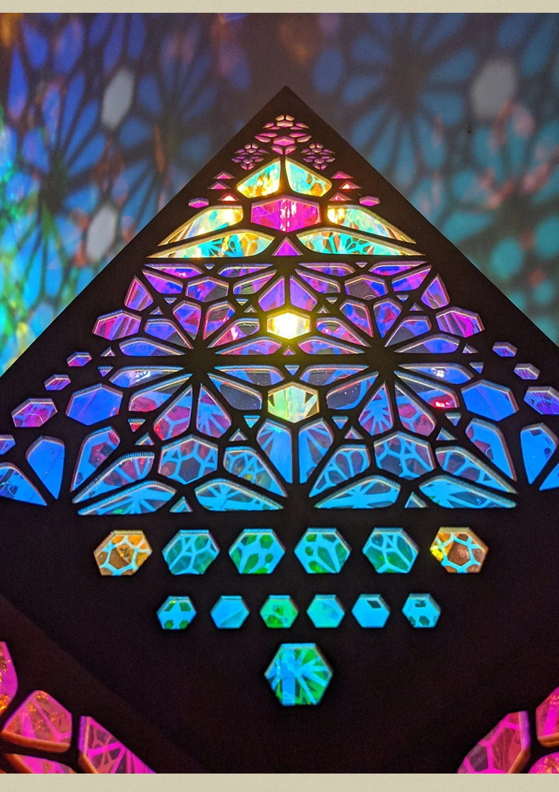 Boho Glow Wooden Projection Lamp – A Light That Dances