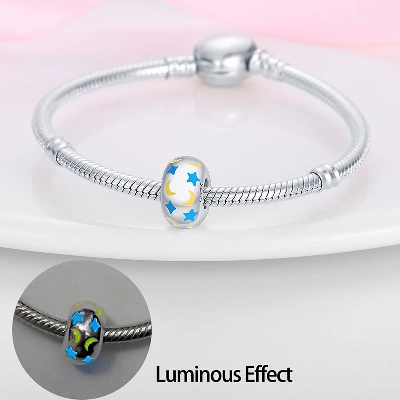 Glowing Elegance: 925 Sterling Silver Charm Beads for 3mm Bracelets – A Radiant Gift Choice