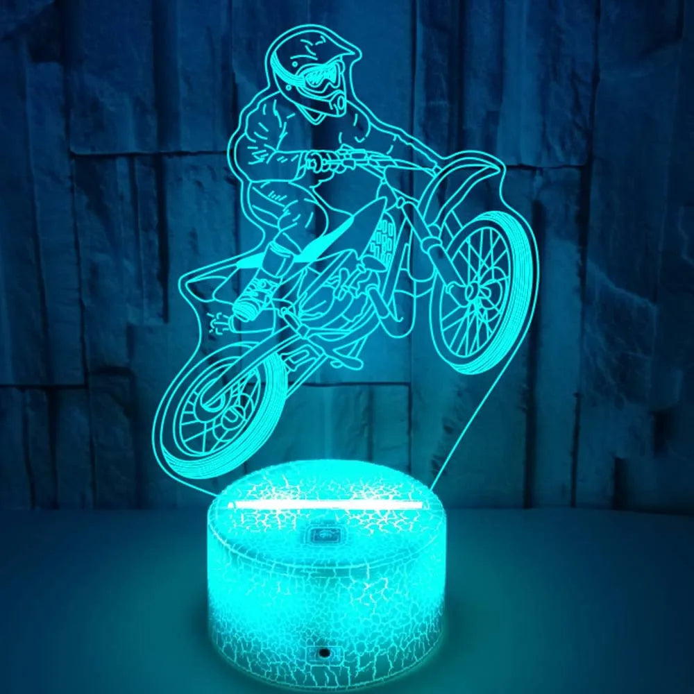 3D Motorcycle Night Light – LED Table Lamp for Kids, Boys & Girls | Perfect Room Décor & Gift for Motorbike Fans