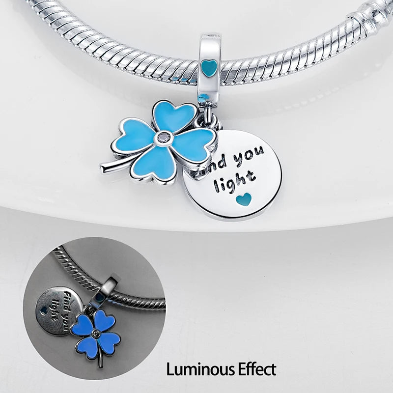 Glowing Elegance: 925 Sterling Silver Charm Beads for 3mm Bracelets – A Radiant Gift Choice