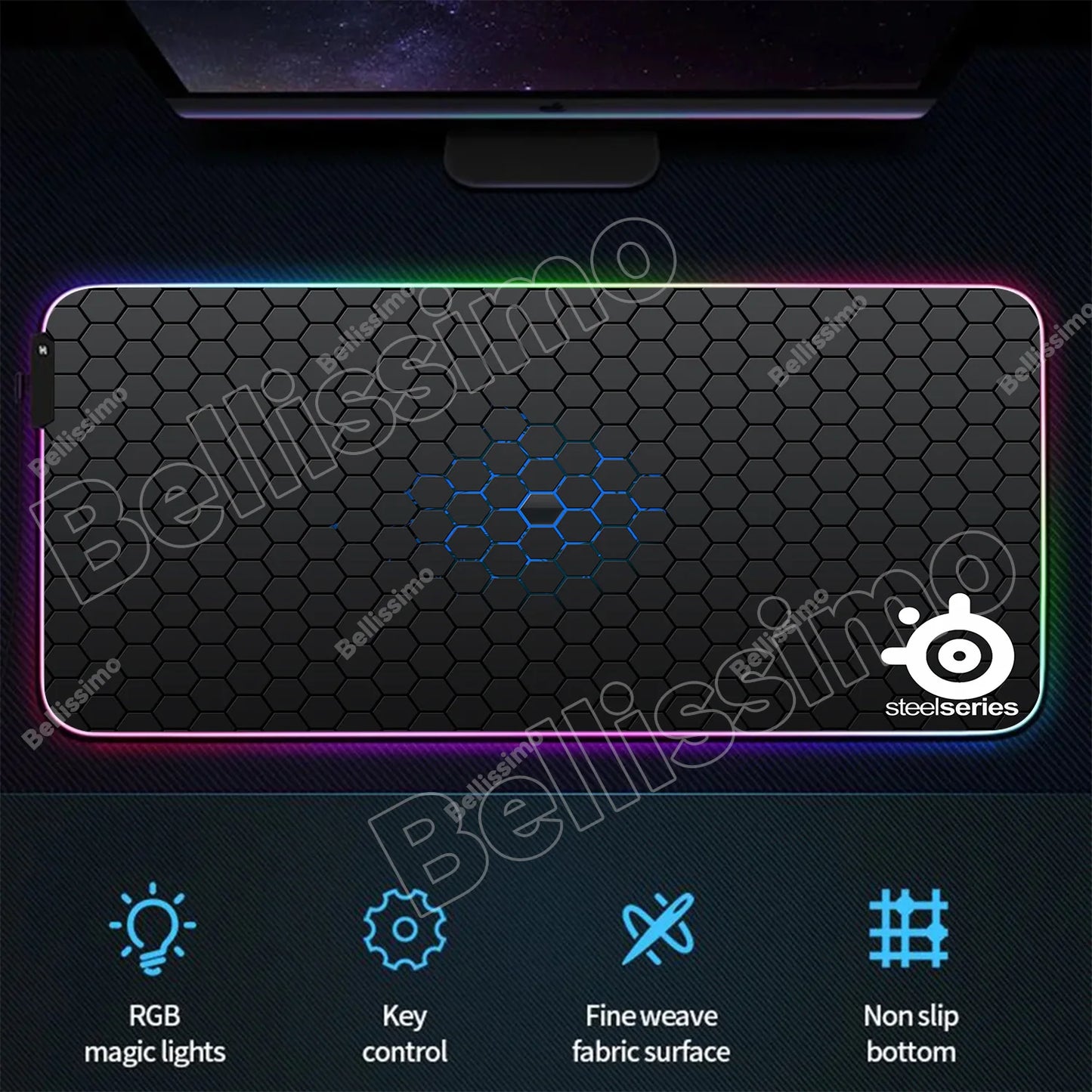 RGB Backlight Gaming Mouse Pad – XXL Luminous Desk Mat