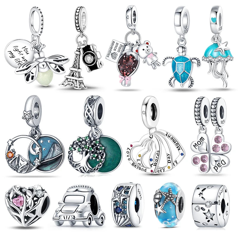 Glowing Elegance: 925 Sterling Silver Charm Beads for 3mm Bracelets – A Radiant Gift Choice