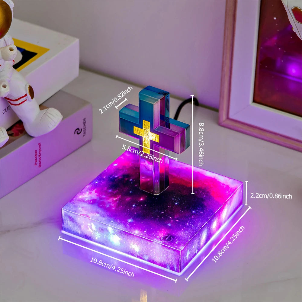 Magnetic Levitating Cross – Floating Christian Cross LED Night Light Desktop Decoration