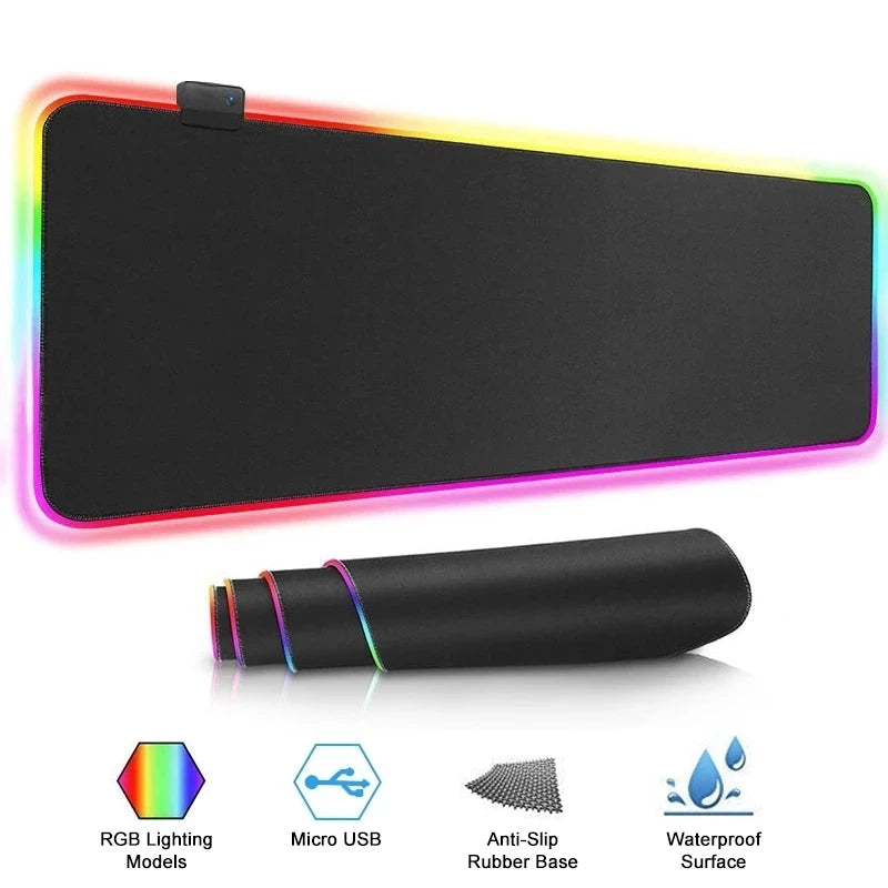RGB LED Light Gaming Mouse Pad – Large & Waterproof