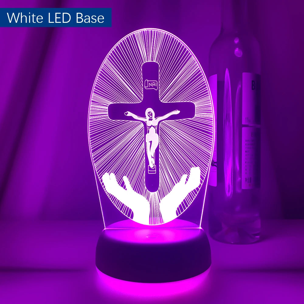 3D Cross LED Night Light – Optical Illusion Desk Lamp for Unique Home Decor and Gifts