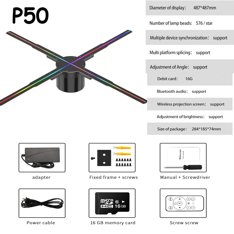 3D Holographic Fan Projector – WiFi LED Display A Unique Eye-Catching and Memorable Gift(42-100CM)