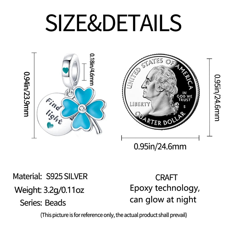 Glowing Elegance: 925 Sterling Silver Charm Beads for 3mm Bracelets – A Radiant Gift Choice
