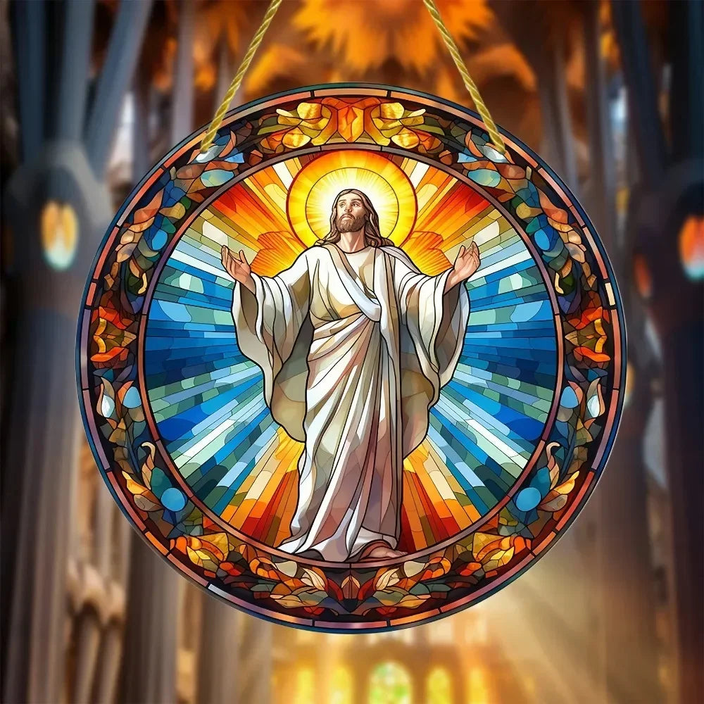 Enchanting Acrylic Sun Catcher - Stained Glass Window Hanger for Elegant Decor