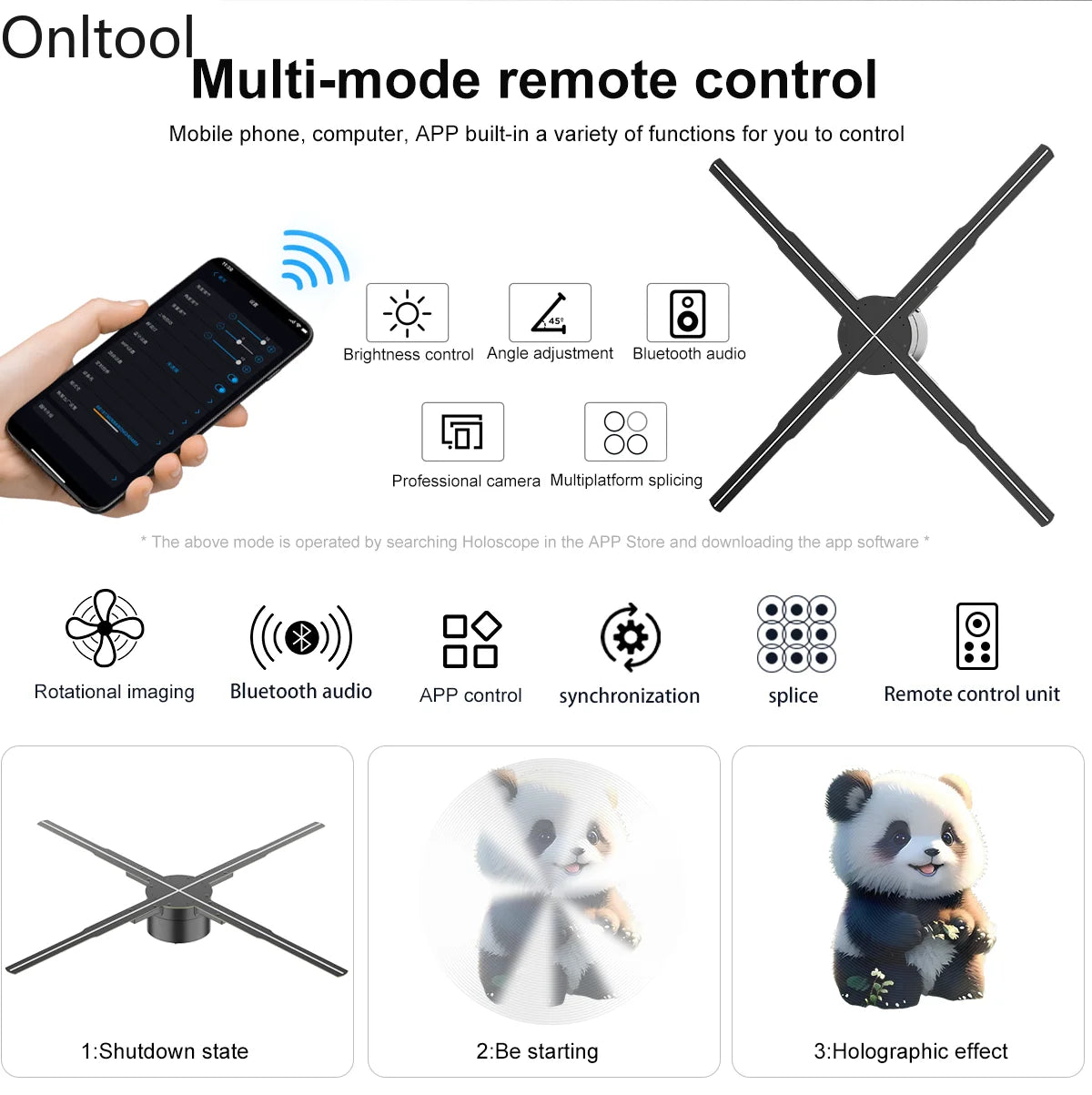 3D Holographic Fan Projector – WiFi LED Display A Unique Eye-Catching and Memorable Gift(42-100CM)