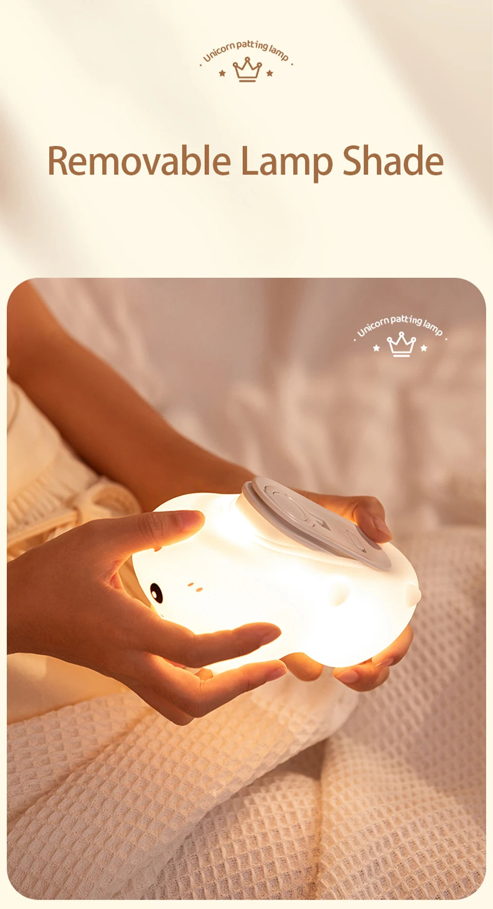 Rechargeable Silicone Unicorn LED Night Lamp with Remote Control – Dimmable Bedside Mood Light & Creative Gift - Bilankas.world