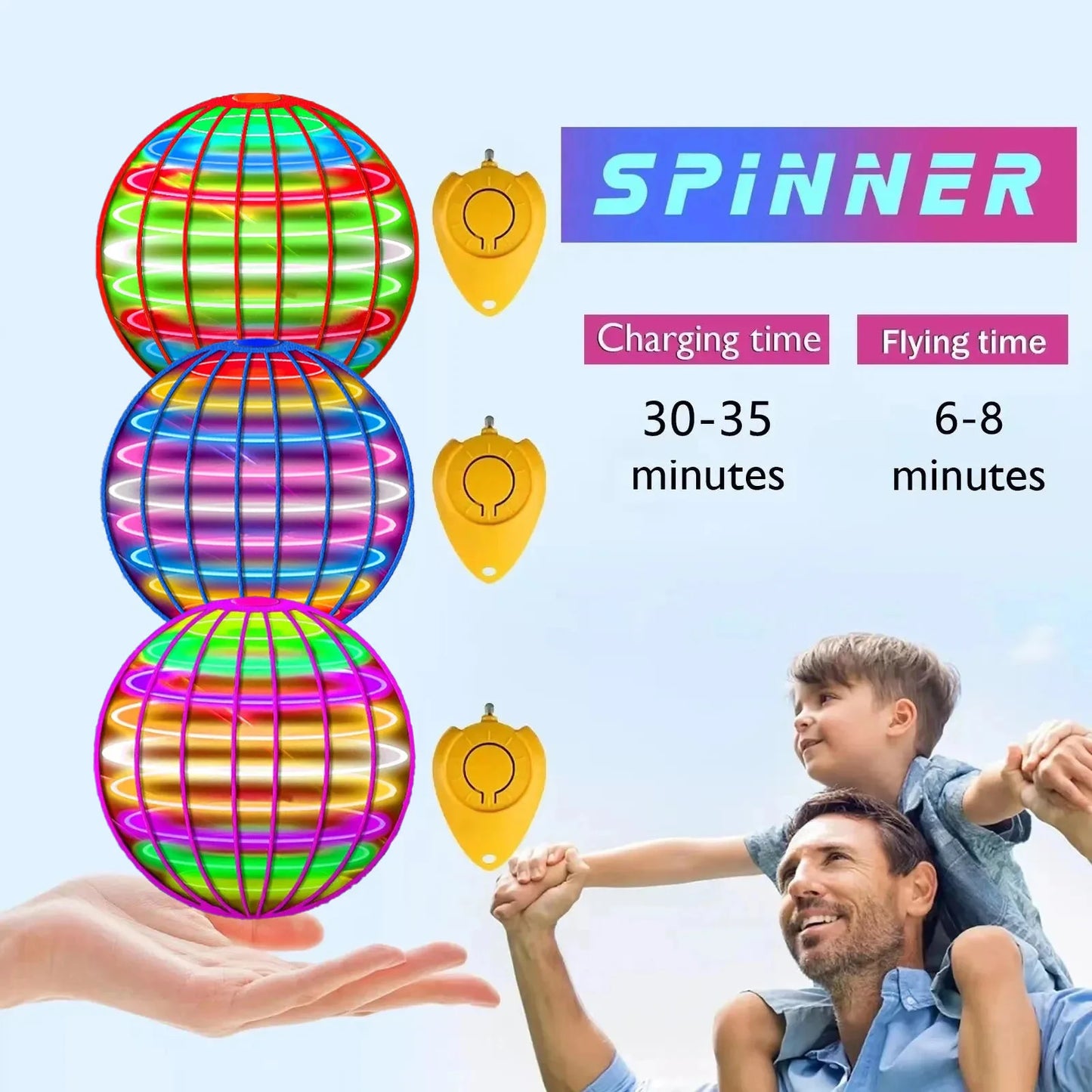 Magic Flying Orb with LED Lights – Boomerang Drone Spinner for Kids