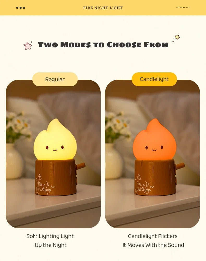 Rechargeable Cute Tree Stump Night Lamp – Cozy LED Glow for Bedrooms & Relaxing Spaces