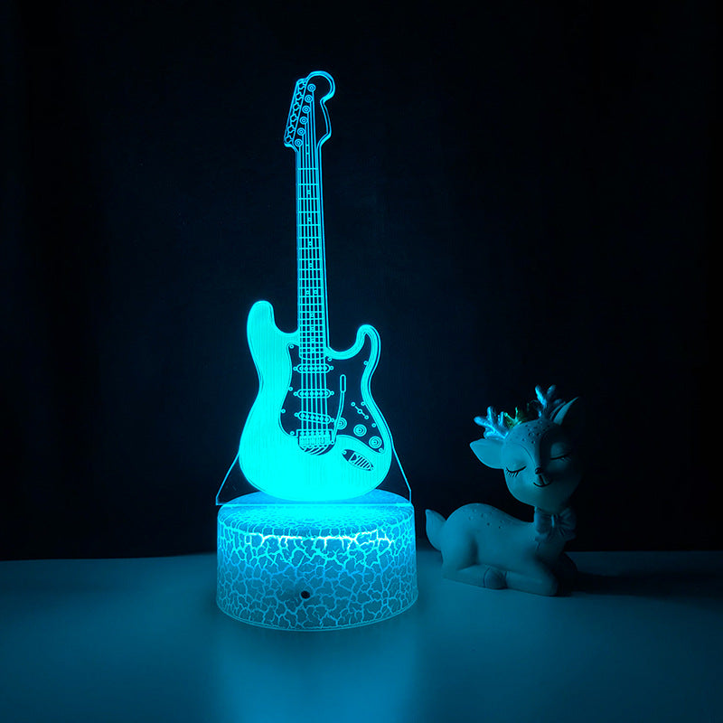 3D Electric Guitar Night Light – Kids' Bedroom Lamp with USB & Battery Options | Perfect Christmas & Birthday Gift
