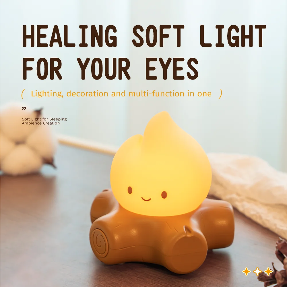 Rechargeable Cute Tree Stump Night Lamp – Cozy LED Glow for Bedrooms & Relaxing Spaces