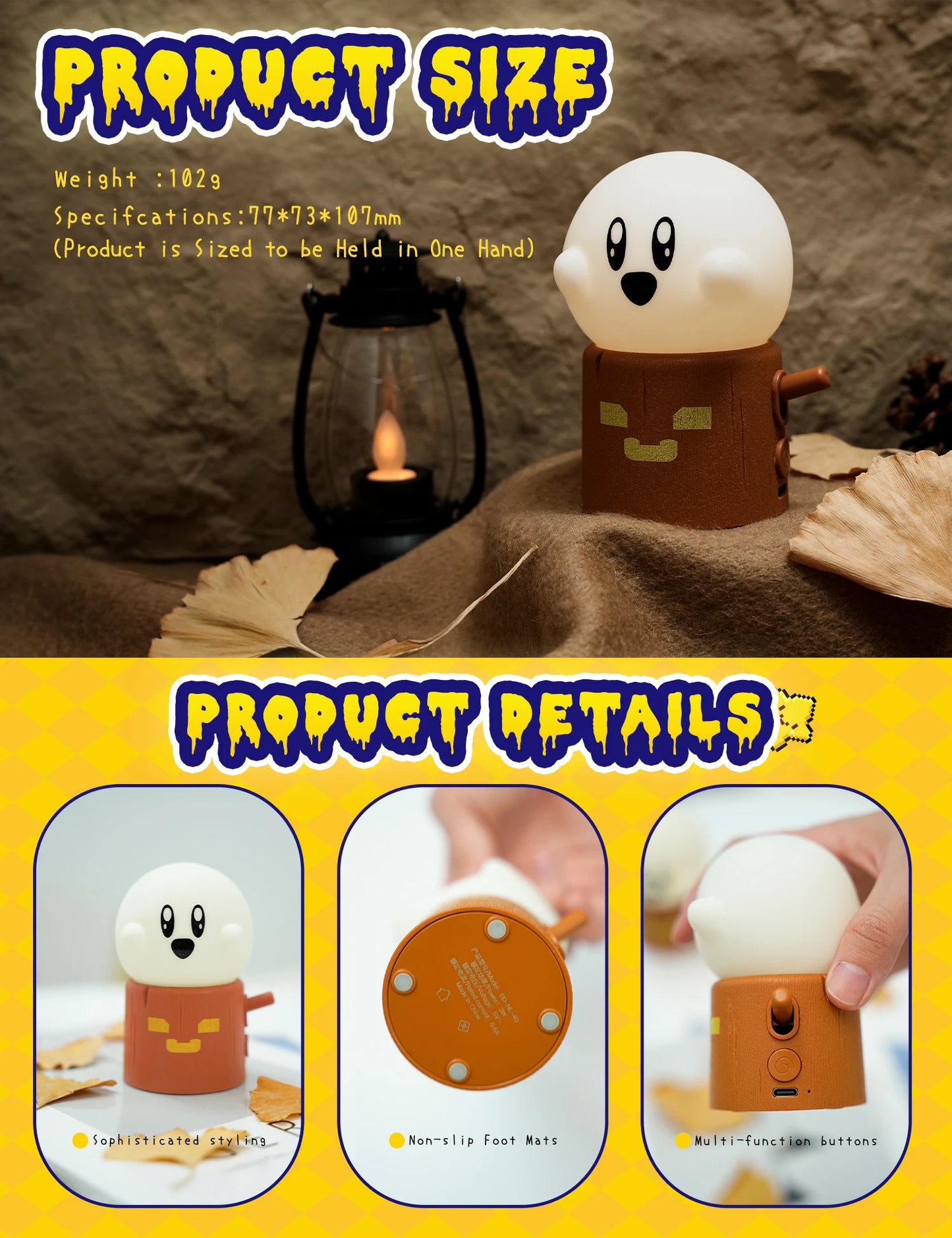 Rechargeable Cute Tree Stump Night Lamp – Cozy LED Glow for Bedrooms & Relaxing Spaces