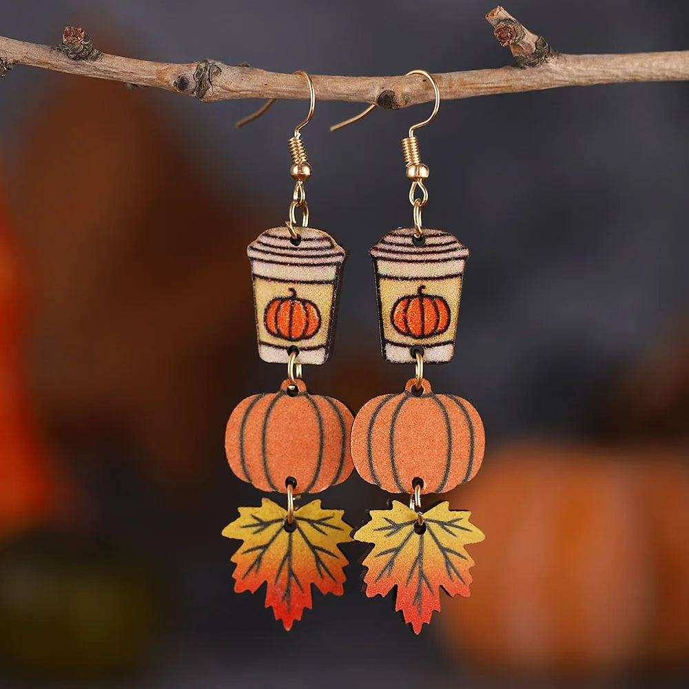 Autumn Thanksgiving Wooden Long Earrings: A Stylish and Seasonal Accessory - Bilankas.world