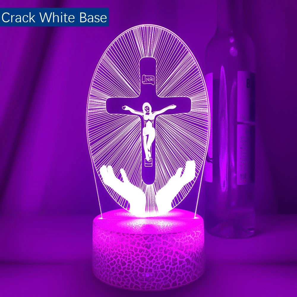 3D Cross LED Night Light – Optical Illusion Desk Lamp for Unique Home Decor and Gifts