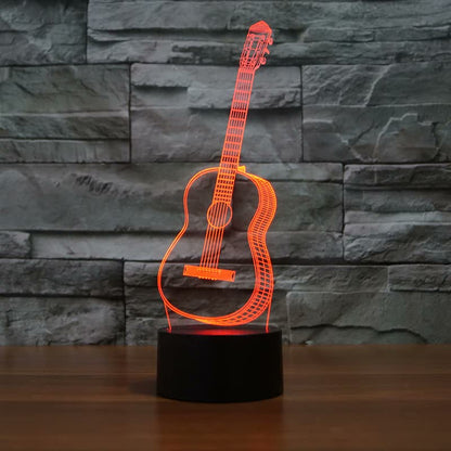 3D Guitar Illusion Night Light