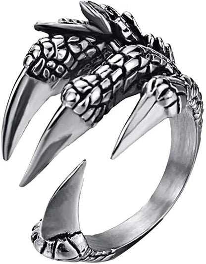 1pcs Titanium Steel Eagle Dragon Claw Halloween Skull Ring - Bilankas.world