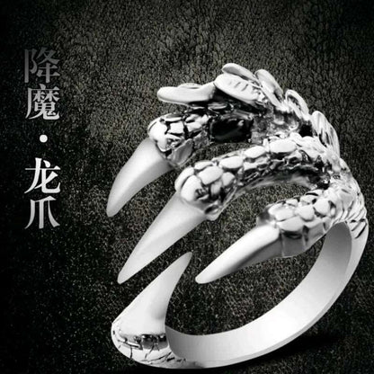 1pcs Titanium Steel Eagle Dragon Claw Halloween Skull Ring - Bilankas.world