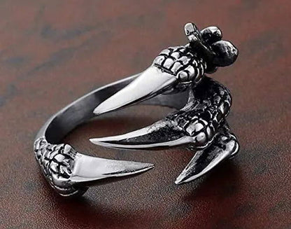 1pcs Titanium Steel Eagle Dragon Claw Halloween Skull Ring - Bilankas.world