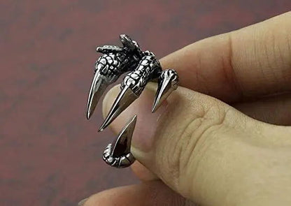 1pcs Titanium Steel Eagle Dragon Claw Halloween Skull Ring - Bilankas.world