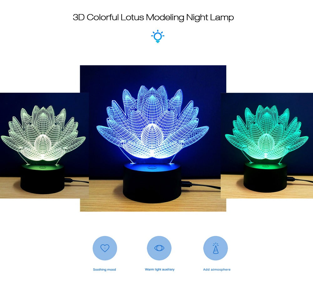 3D Lotus LED Table Lamp