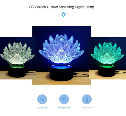 3D Lotus LED Table Lamp