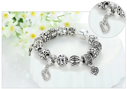 Antique Silver Charm Bangle Bracelet - Bilankas.world