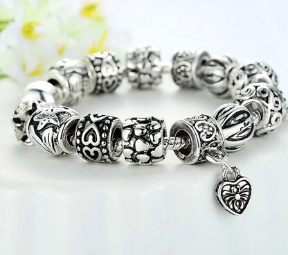 Antique Silver Charm Bangle Bracelet - Bilankas.world