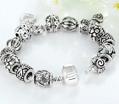 Antique Silver Charm Bangle Bracelet - Bilankas.world