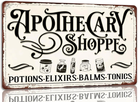 Apothecary Shoppe tin signage Vintage Halloween Metal sign - Bilankas.world