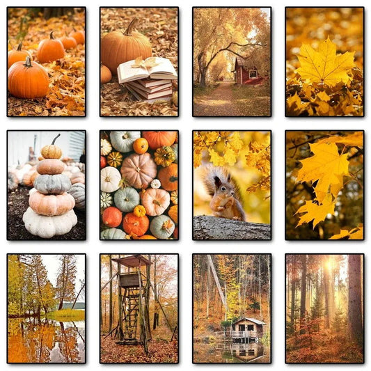 Autumn Decoration Canvas Poster Yellow Leaves - Bilankas.world