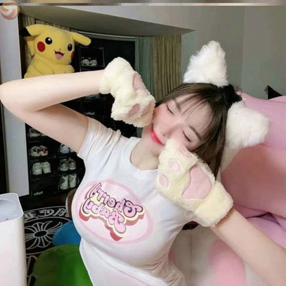 Bear Plush Cat Paw Claw Gloves - Bilankas.world