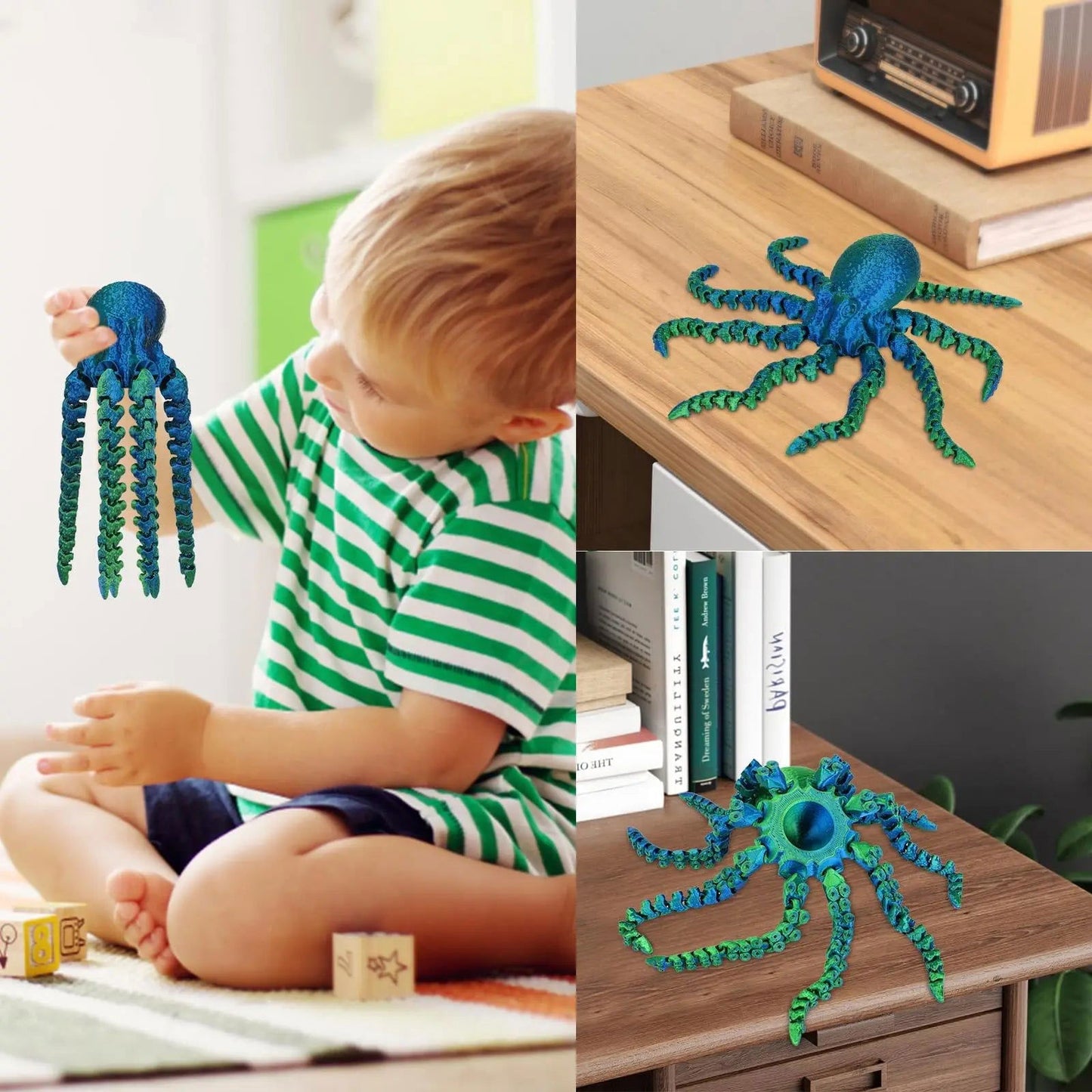 Colorful 3D printed octopus with movable joints - Bilankas.world