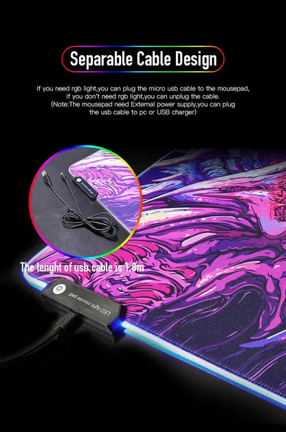 Ultimate Gaming Desk Setup: RGB XXL Mouse Pad - Ideal Gift for Gamers! Includes SteelSeries Mat and Backlit Keyboard