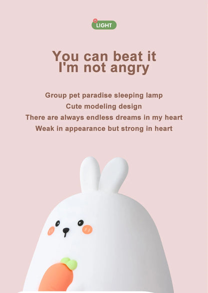 Adorable Animal LED Night Lights – Touch Sensor Dimmable Pig & Rabbit Lamp | Perfect Holiday Gift for Kids’ Bedrooms