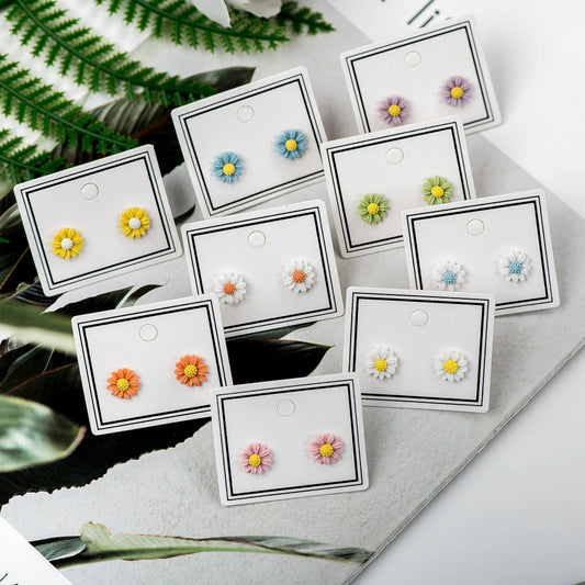 Daisy Flower Multicolor Ceramic Stud Earrings - Bilankas.world