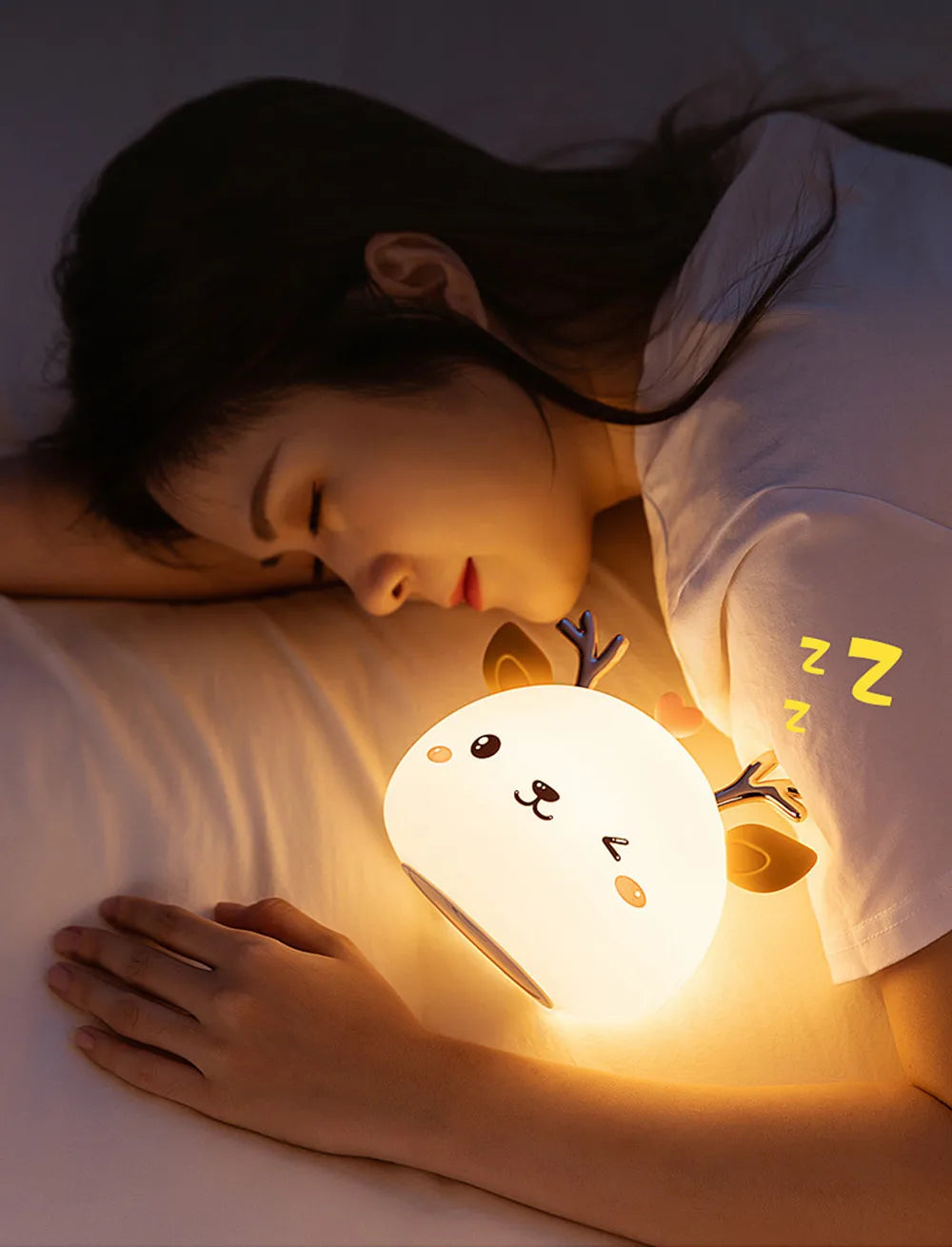 Love Deer Night Light – Touch Sensor & Remote Control Colorful LED Lamp | USB Rechargeable Gift for Kids, Baby Girls & Children