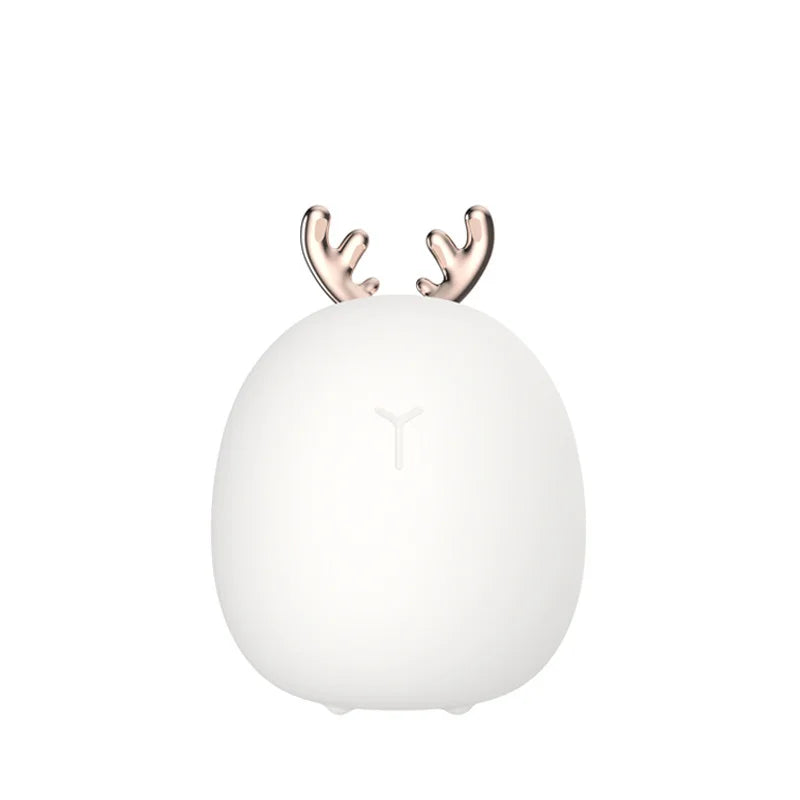 Enchanting Deer & Rabbit LED Night Light – Soft Silicone, Dimmable & USB Rechargeable | Cozy Gift for Kids' Bedrooms