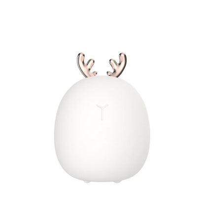 Enchanting Deer & Rabbit LED Night Light – Soft Silicone, Dimmable & USB Rechargeable | Cozy Gift for Kids' Bedrooms