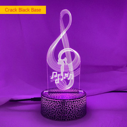 Newest 3D Illusion Baby Night Light – Musical Note Hologram LED Lamp Perfect for Kids, Baby Rooms, and Musical Enthusiasts