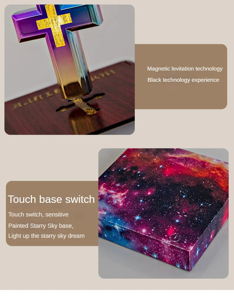 Magnetic Levitating Cross – Floating Christian Cross LED Night Light Desktop Decoration