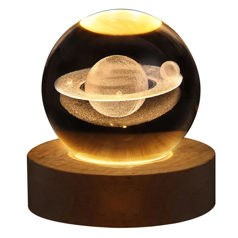 LED Milky Way Galaxy Crystal Ball Night Light – Ambient Bedroom Lamp & Creative Gift - Bilankas.world