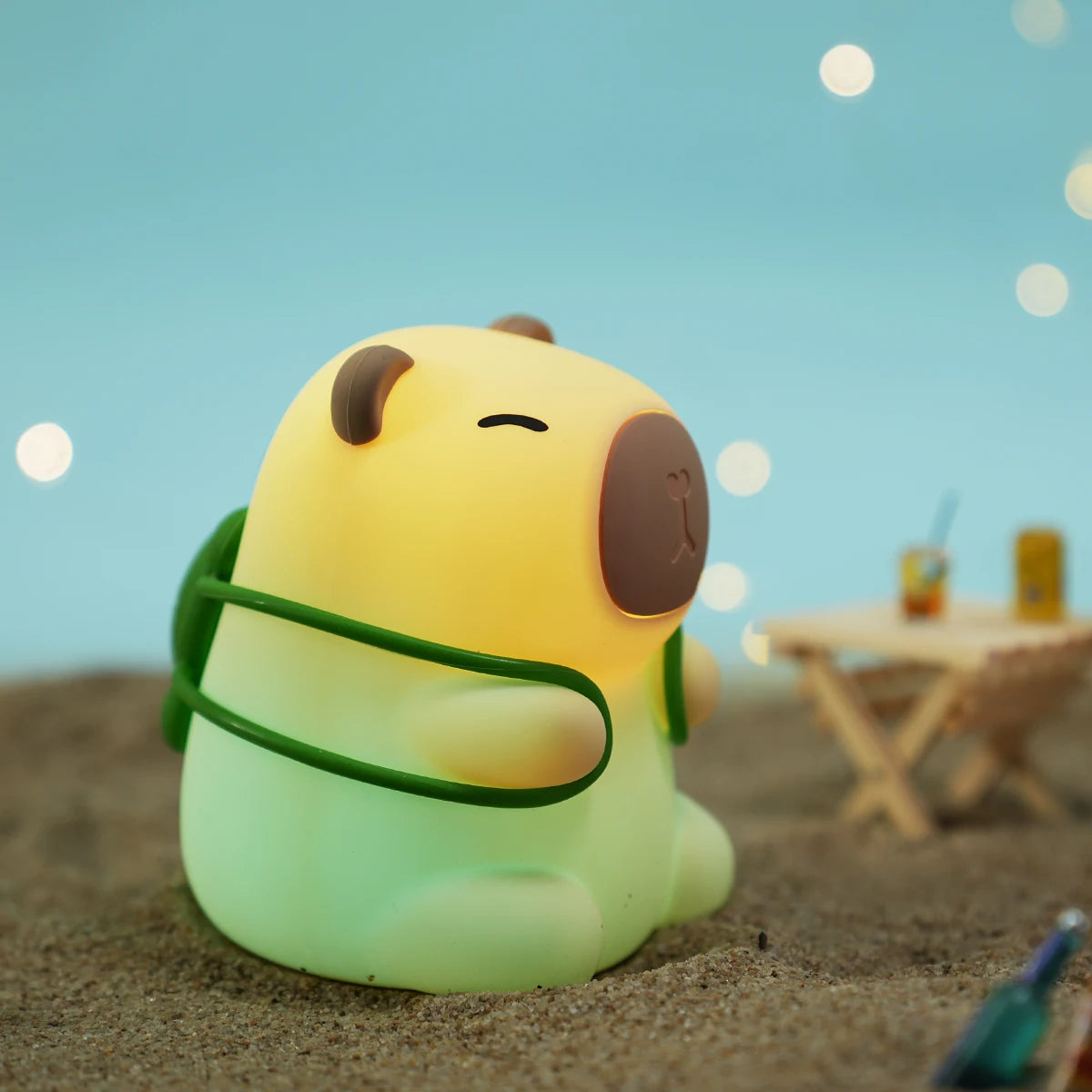 Cute Capybara Night Light, Color-Changing Silicone Lamp | Rechargeable Touch Bedside Light for Kids