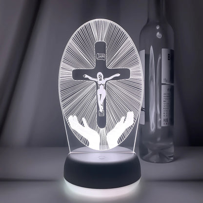 3D Cross LED Night Light – Optical Illusion Desk Lamp for Unique Home Decor and Gifts