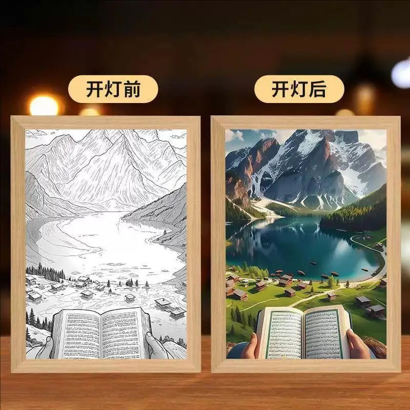 LED Light Frame, 4D Luminous Wall Art | Faith-Inspired Decor for Home and Bedroom